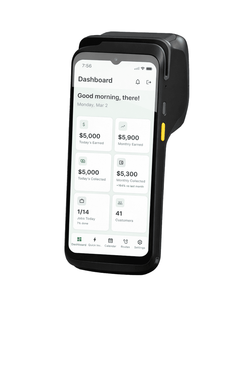 Dejavoo P8 Payment Terminal running PayRoute